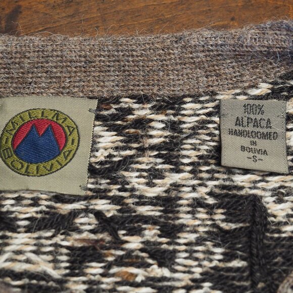 Women's 100% Hand Loomed Alpaca Pullover Sweater - Millma Bolivia Size Small - Picture 8 of 8